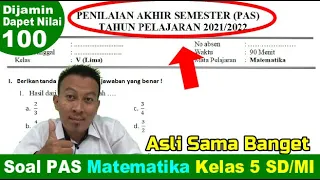 (Part 1) Soal PAS Matematika Kelas 5 SD/MI [Jawaban + Cara]