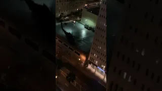 Military Helicopters Land in Downtown LA  - Raw Video - Training Exercise?