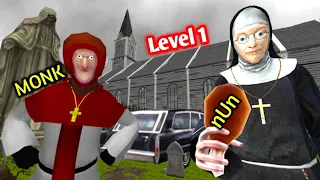Nun and Monk neighbor escape 3d : Level 1 complete Gameplay (Android/iOS)