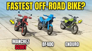 GTA 5 ONLINE - MANCHEZ SCOUT VS BF400 VS ENDURO (WHICH IS FASTEST?)
