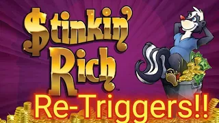 🦨 Stinkin' Rich 🦨  Free Spins w/ Retriggers!!! Cash For Trash Bonus!!