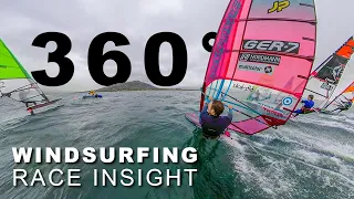 CLOSE WINDSURFING RACE with Foil and Fin | 'FOLLOW ME' 360° view