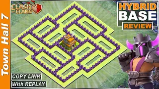 NEW TH7 HYBRID/TROPHY Base 2021!! Town Hall 7 (TH7) Hybrid base copy link - Clash of Clans