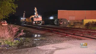Tankers Towed Away As Cleanup Continues Following Train Derailment In Baltimore