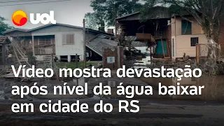 Rio Grande do Sul: Nível da água baixa em Venâncio Aires e revela devastação total; veja vídeos