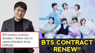 [BREAKING NEWS] BTS Contract Renewal with Hybe 🥳 BTS Donate 1 Billion in the Name of Army 😭 #bts