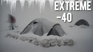 Extreme -36° Solo Camping 4 Days | Snowstorm & Hot Tent Camping In A Snowstorm ! ASMR