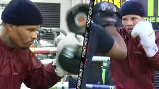 GERVONTA DAVIS MITT WORK TRAINING FOR LEO SANTA CRUZ (ONE WEEK FROM FIGHT!)