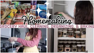 $280 GROCERY HAUL + KITCHEN HOMEMAKING ✨ Organize & Bake with me! 💕