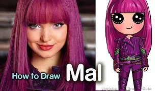 How to Draw Mal Easy | Disney Descendants 2