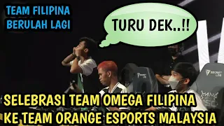 SELEBRASI TEAM OMEGA FILIPINA SETELAH MENGALAHKAN TEAM ORANGE ESPORTS MALAYSIA DI MSC 2022