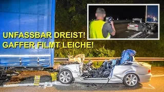 UNFASSBAR! GAFFER FILMT LEICHE: POLIZEI GREIFT EIN - [BMW RAST UNTER LKW] - FEUERWEHR im EINSATZ