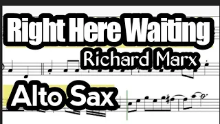 Right Here Waiting Alto Sax Sheet Music Backing Track Play Along Partitura