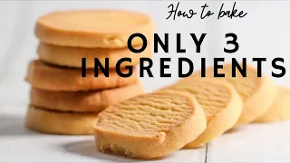 ONLY 3 INGREDIENTS BUTTER SHORTBREAD COOKIES RECIPE