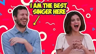 Andy Samberg Makes Selena Gomez Laugh So Hard (Hotel Transylvania 3)