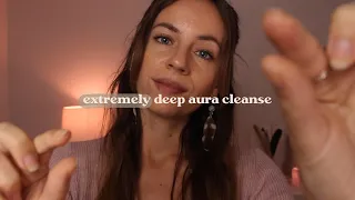 ASMR REIKI extremely deep energy cleanse for sleep | cord cutting, raking, plucking negative energy