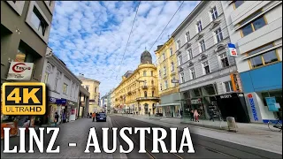 LINZ AUSTRIA - Walking in Linz Zentrum Austria 4K UHD 60fps