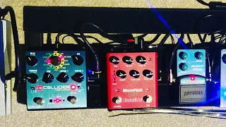 Solo with pedals in front of amp