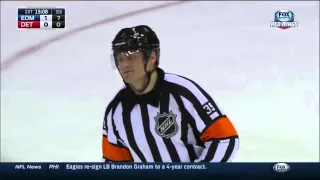 First russian refree in NHL history calls his first penalty!!!