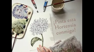 ✨Hortensia realista con acuarelas✨