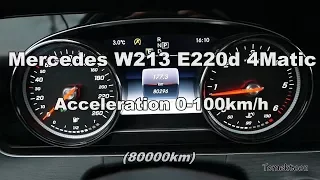 Mercedes E220d 4matic W213 0-100km/h Acceleration (80000km)