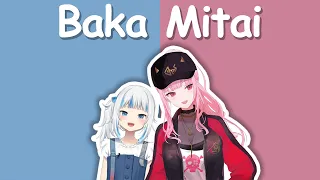 【Hololive Song / Gura and Calli Duet 合唱 Sing】Baka Mitai ( ばかみたい )  (with Lyrics)