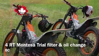 4 RT Montesa Trial bike oil filter and oil  change