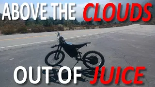 Pushing the 12000W Stealth bomber ebike to the limit. Up above the clouds till I run out of power.