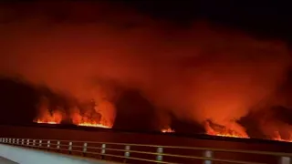 Lightning strike sparks fire in Merritt Island Wildlife Refuge