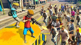 MASSIVE ZOMBIE HOARD Chases KIDS In GTA 5 RP.. (Mods)