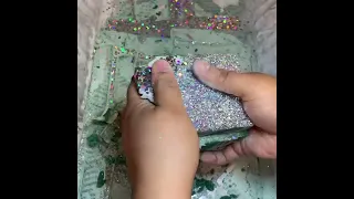 ASMR glittery floral foam crush😍🤤!! satisfying video!!