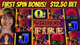 FIRST SPIN BONUS! High Limit Lightning Cash Tiki Fire!