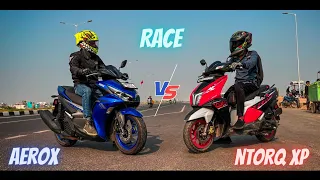 Yamaha Aerox 155 VS TVS Ntorq Race XP 125 Race || Moto Nation