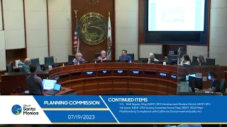 Santa Monica Planning Commission Meeting July 19, 2023