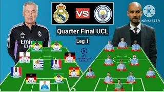 Ancelotti vs Guardiola !! Head To Head Real Madrid vs Manchester City 4-4-2 vs 4-3-3 Quarter Final