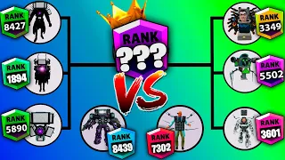 Skibidi toilet tournament brawl stars ranks up Upgraded TV Man vs Skibidi Toilet