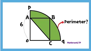 What is the perimeter of the shaded region? #sat #act #trigonometric #math #sine #cosine #digitalsat