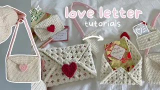 crochet love letter collection: bag, wallet/envelope, & book sleeve | beginner-friendly tutorials