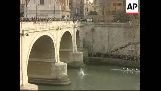 Traditional New Year's dive into the Tiber river