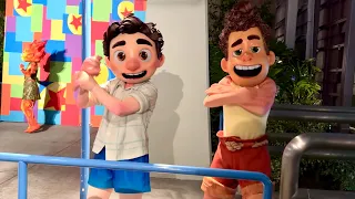 Luca, Alberto, Ember & Wade Character Fun at Pixar Fest 2024, Media Preview at Club Pixar Disneyland