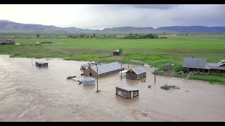 Historic Flooding On The Yellowstone River - Drone Footage