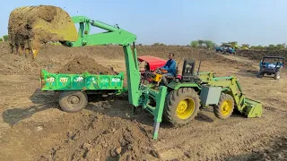 Tractor JCB | Backhoe Loader Attachment for Tractor Loading mud in Pond mahindra 275 Eicher 548