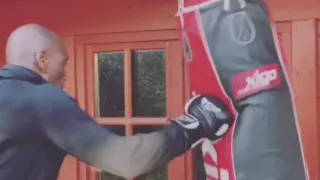 58 Year Old Frank Bruno Hitting the Heavy Bag