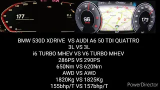2021 BMW 530D XDRIVE G30 286HP VS AUDI A6 50 TDI QUATTRO C8 290HP ACCELERATION 0-250KM/H