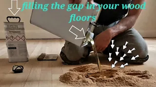 How to fill gaps in old wood floor #woodworkinguk #filler #stainingwood