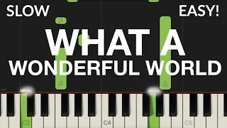What A Wonderful World - Louis Armstrong | EASY Piano Tutorial