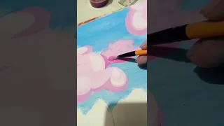 cotton candy 🍬🍭 cloud ☁️ |easy painting #chocolate #cottoncandy #clouds #viralvideo #pink