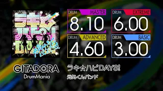 【GITADORA】 ラキ☆ハピDAYS! (MASTER ~ BASIC) Drum