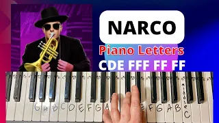 Timmy Trumpet Narco Piano Easy Tutorial With Letters 🎺🎺🎺