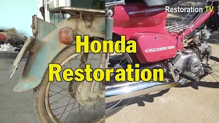 Restoration abandoned Honda cub C50 motorbikes  52 years - full